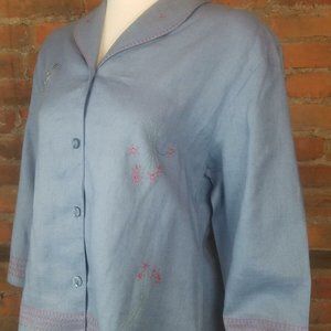 Putomayo Women's Button Down Shirt Chambray Blue